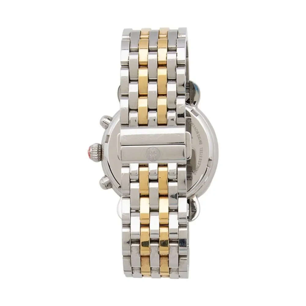 Michele Diamond Stainless Steel Gold Two Tone Chronograph CSX Watch